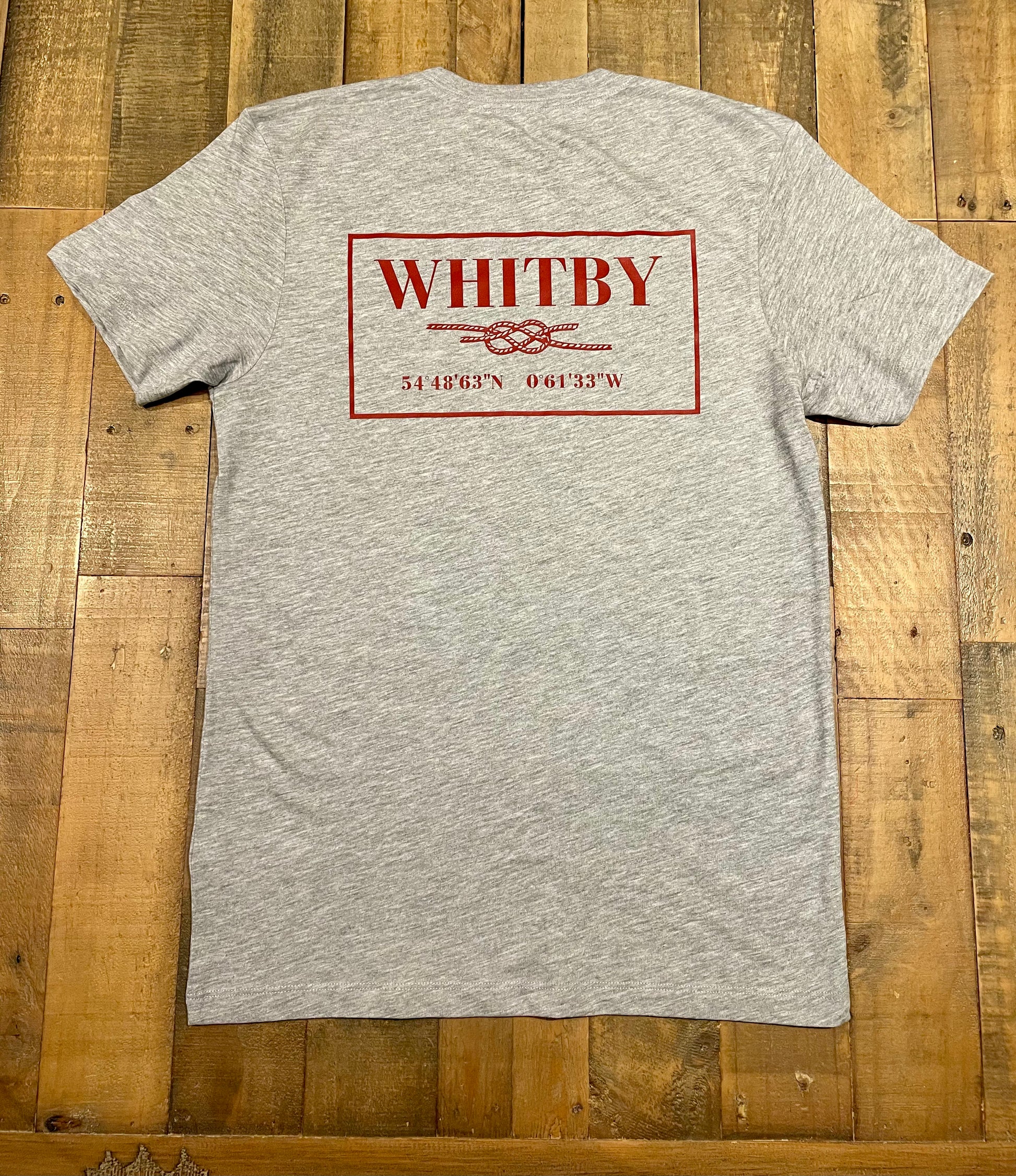 The unisex Whitby T-shirts in grey marl from The Bay Company.