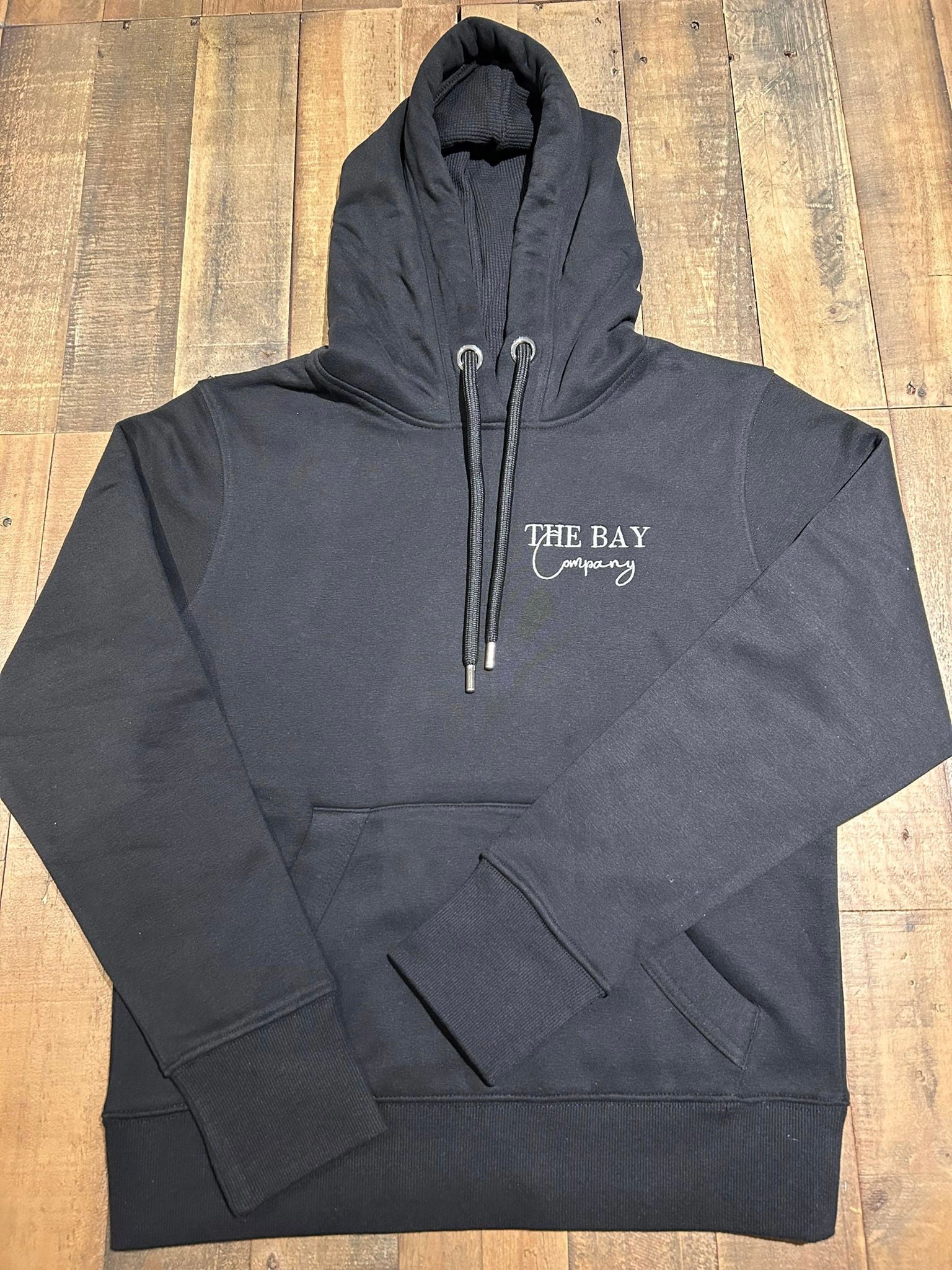 The black “The Bay Company” men’s hoodie. 