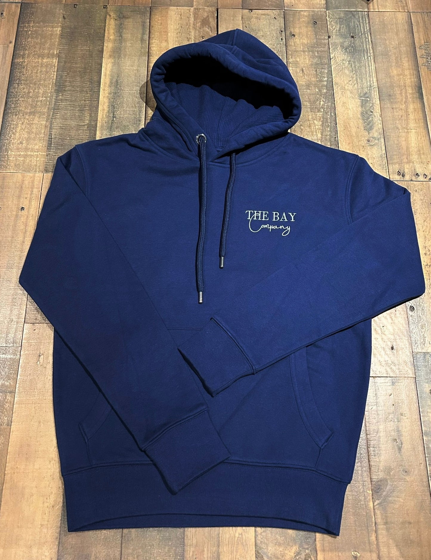The women’s “Whitby” hoodie in navy blue from The Bay Company. 